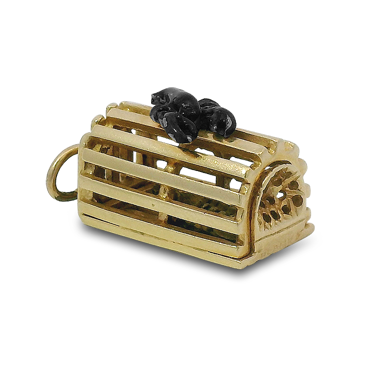 PAGE Estate Charm Estate 14K Yellow Gold Lobster Trap Charm