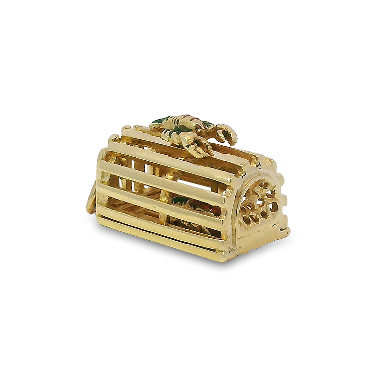PAGE Estate Charm Estate 14K Yellow Gold Lobster Trap Charm