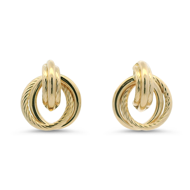 PAGE Estate Earrings Estate 14k Yellow Gold Love Knot Stud Earrings