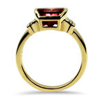 PAGE Estate Ring Estate 14K Yellow Gold Maine Pink Tourmaline & Diamond Ring 6.5