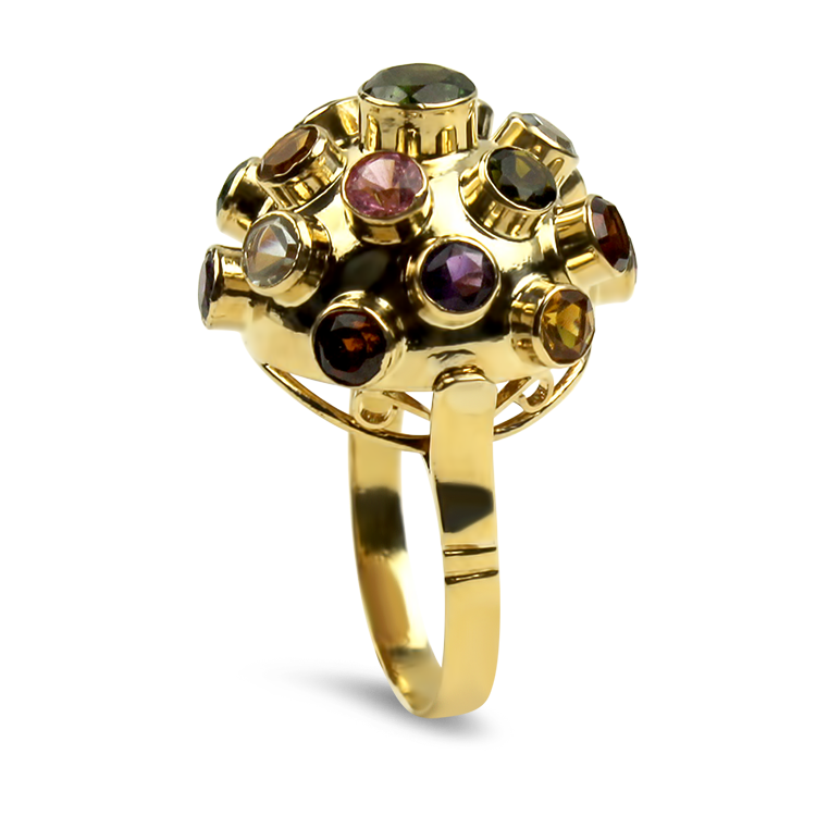 PAGE Estate Ring Estate 14K Yellow Gold Multi-Gemstone Ring 6.25