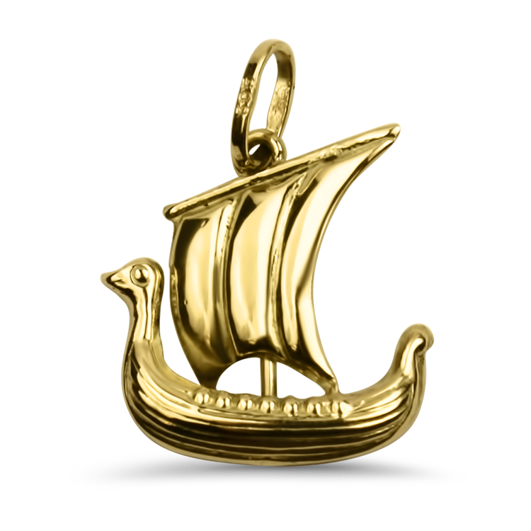 PAGE Estate Necklaces and Pendants Estate 14K Yellow Gold Nordic Sailboat Pendant/Charm