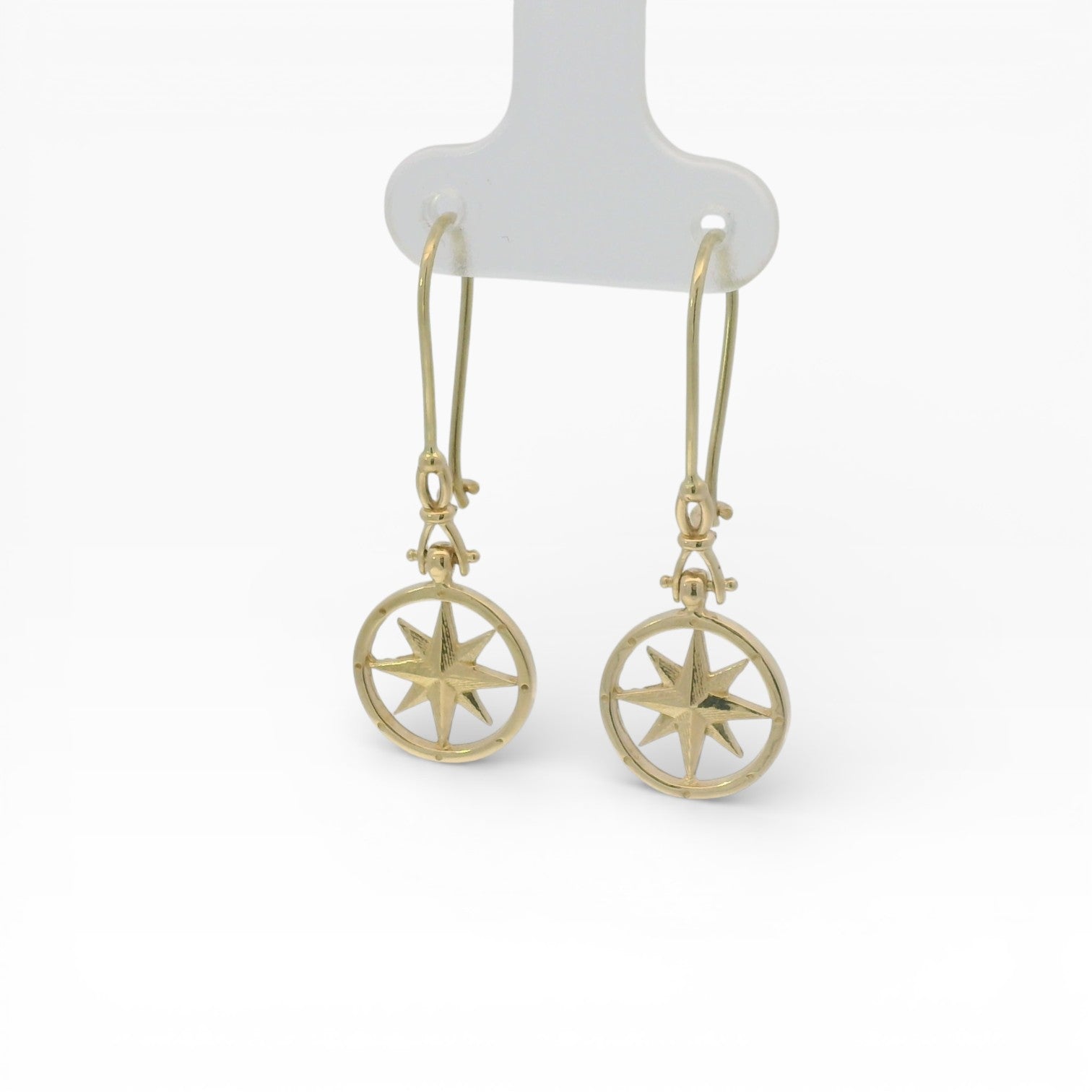 PAGE Estate Earrings Estate 14K Yellow Gold North Star Dangle Earrings