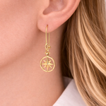 PAGE Estate Earrings Estate 14K Yellow Gold North Star Dangle Earrings