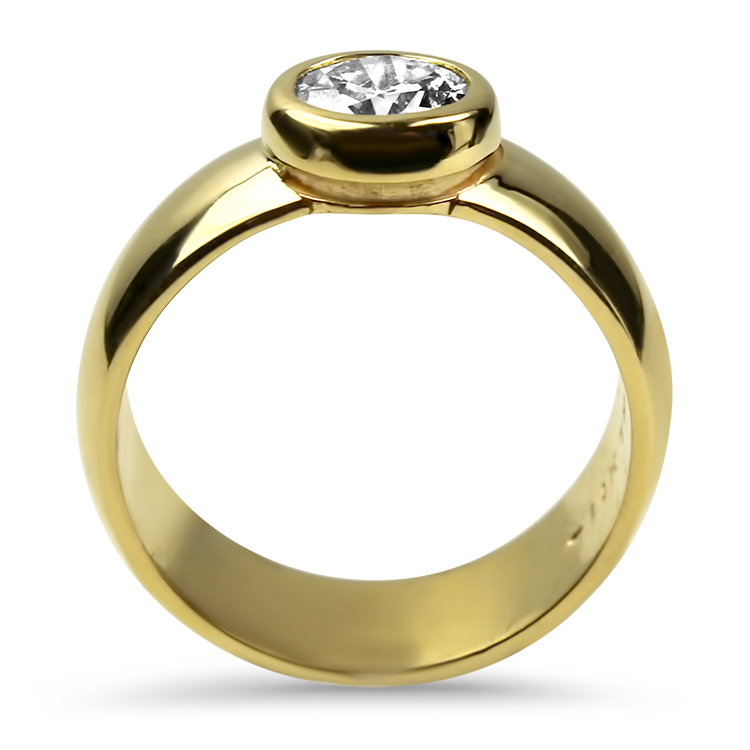 PAGE Estate Engagement Ring Estate 14k Yellow Gold Old European Cut Diamond Ring 6.5