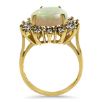 PAGE Estate Ring Estate 14K Yellow Gold Opal & Diamond Ring 7