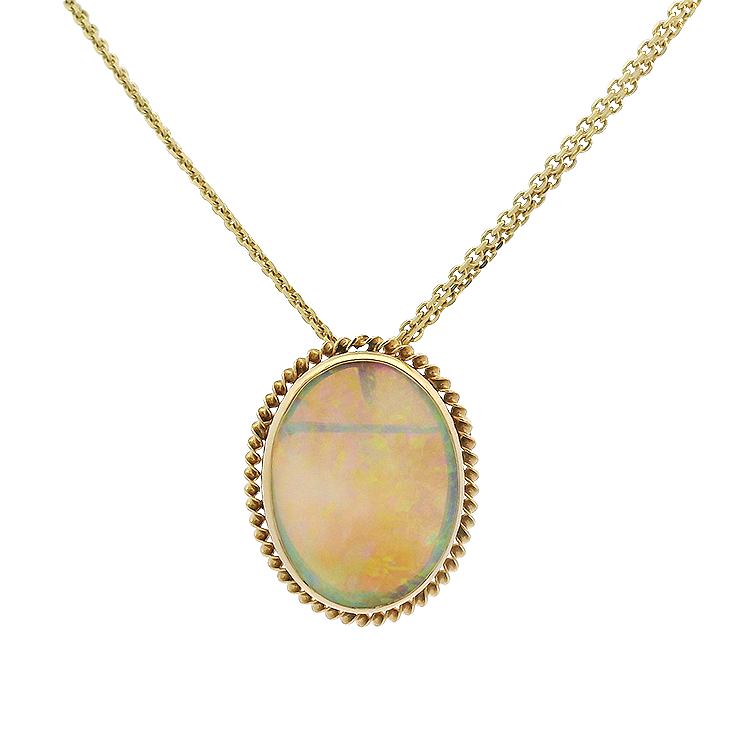 PAGE Estate Necklaces and Pendants Estate 14K Yellow Gold Opal Pin Pendant