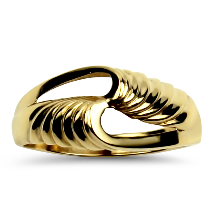 PAGE Estate Ring Estate 14K Yellow Gold Open Ribbed Ring 9