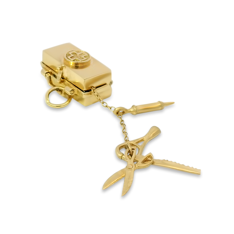 PAGE Estate Necklaces and Pendants Estate 14k Yellow Gold Opening Doctor's Bag with Tool Charms Pendant