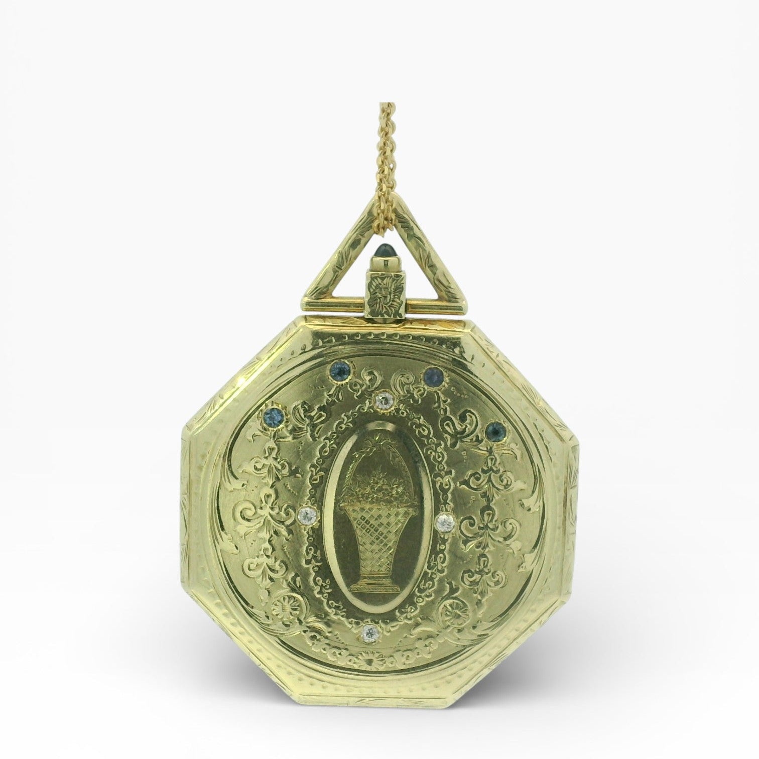 PAGE Estate Charm Estate 14K Yellow Gold Ornate Locket Pendant