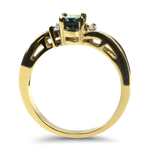 PAGE Estate Ring Estate 14K Yellow Gold Oval Blue-Green Tourmaline Ring 6
