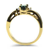 PAGE Estate Ring Estate 14K Yellow Gold Oval Blue-Green Tourmaline Ring 6