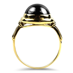 PAGE Estate Ring Estate 14K Yellow Gold Oval Hematite Ring 7.5