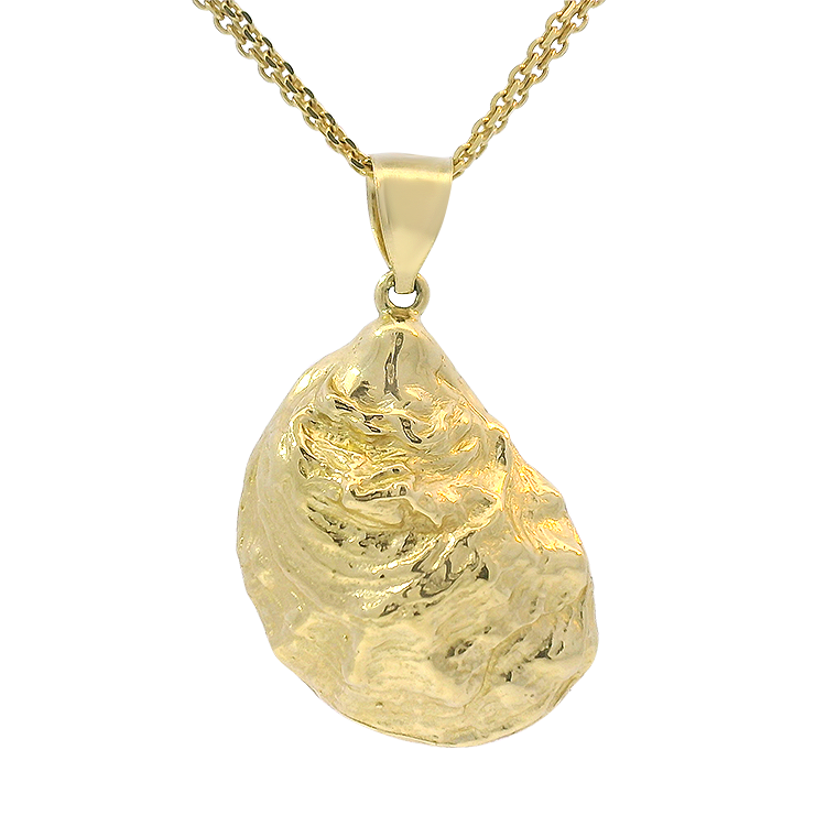PAGE Estate Charm Estate 14K Yellow Gold Oyster Shell Pendant