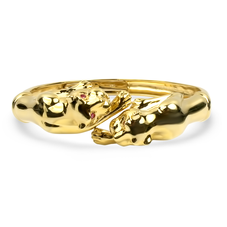 Gold panther 2025 head bracelet