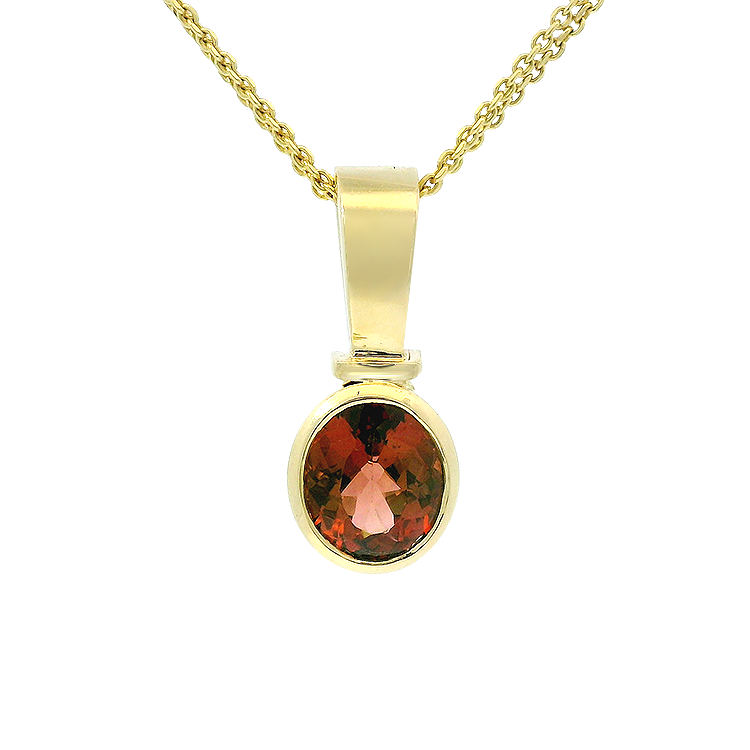 PAGE Estate Necklaces and Pendants Estate 14K Yellow Gold Peach Tourmaline Pendant
