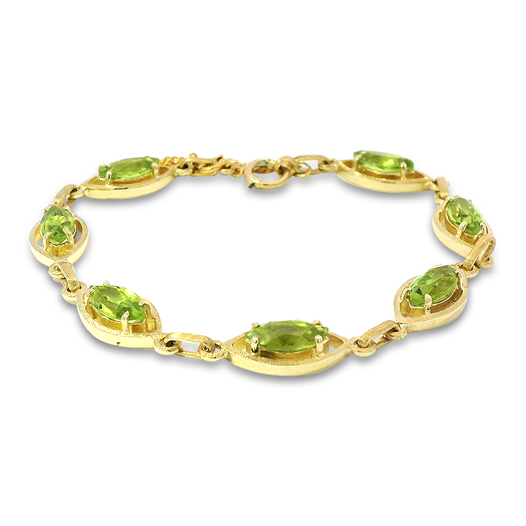 PAGE Estate Bracelet Estate 14k Yellow Gold Peridot Bracelet