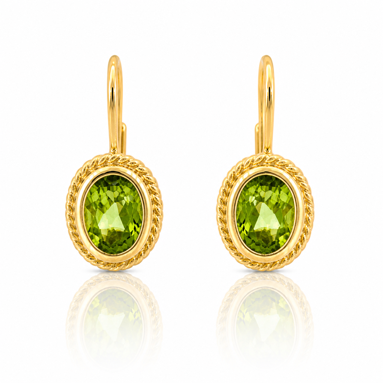 PAGE Estate Earrings Estate 14K Yellow Gold Peridot Drop Earrings