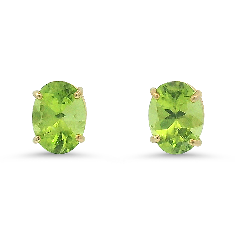 PAGE Estate Earrings Estate 14K Yellow Gold Peridot Stud Earrings