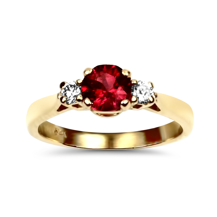 PAGE Estate Ring Estate 14k Yellow Gold Pink Tourmaline and Diamond Ring 5