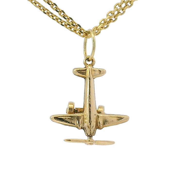 PAGE Estate Charm Estate 14k Yellow Gold Prop Plane Charm