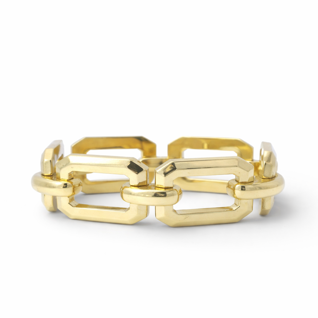 PAGE Estate Bracelet Estate 14K Yellow Gold Rectangular Link Bracelet
