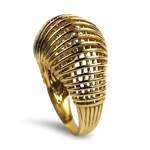 PAGE Estate Ring Estate 14K Yellow Gold Ribbed Dome Ring 7.5