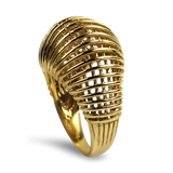 PAGE Estate Ring Estate 14K Yellow Gold Ribbed Dome Ring 7.5