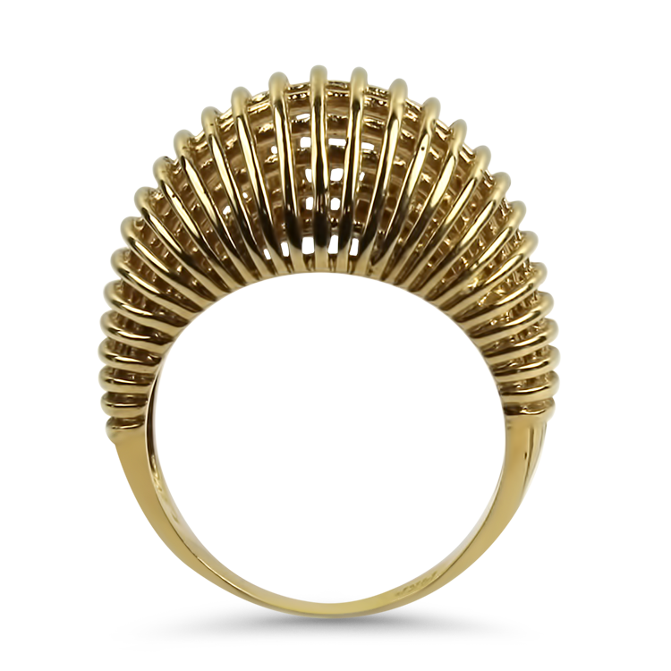 PAGE Estate Ring Estate 14K Yellow Gold Ribbed Dome Ring 7.5