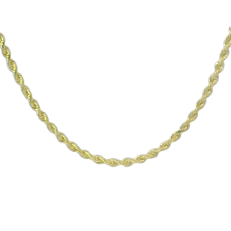 PAGE Estate Necklaces and Pendants Estate 14k Yellow Gold Rope Chain Necklace - 16"