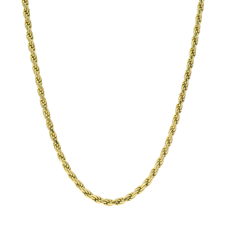 PAGE Estate Necklaces and Pendants Estate 14k Yellow Gold Rope Chain Necklace - 22"