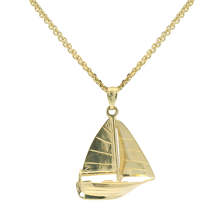 PAGE Estate Necklaces and Pendants Estate 14k Yellow Gold Sailboat Pendant