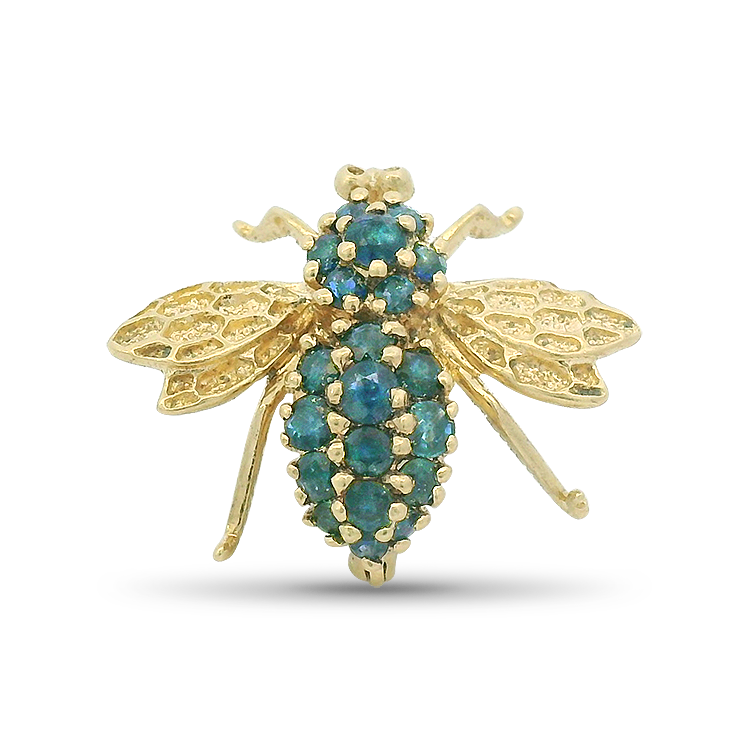 PAGE Estate Pins & Brooches Estate 14k Yellow Gold Sapphire Bee Pin