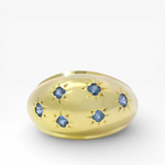 PAGE Estate Ring Estate 14K Yellow Gold Sapphire Bombe Dome Ring 5.5