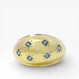 PAGE Estate Ring Estate 14K Yellow Gold Sapphire Bombe Dome Ring 5.5