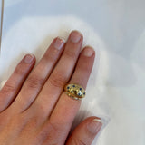 PAGE Estate Ring Estate 14K Yellow Gold Sapphire Bombe Dome Ring 5.5