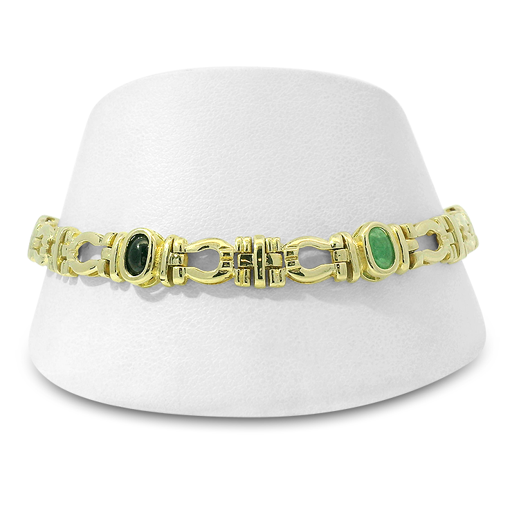 PAGE Estate Bracelet Estate 14K Yellow Gold Sapphire, Ruby & Emerald Bracelet