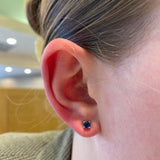 PAGE Estate Earrings Estate 14k Yellow Gold Sapphire Stud Earrings