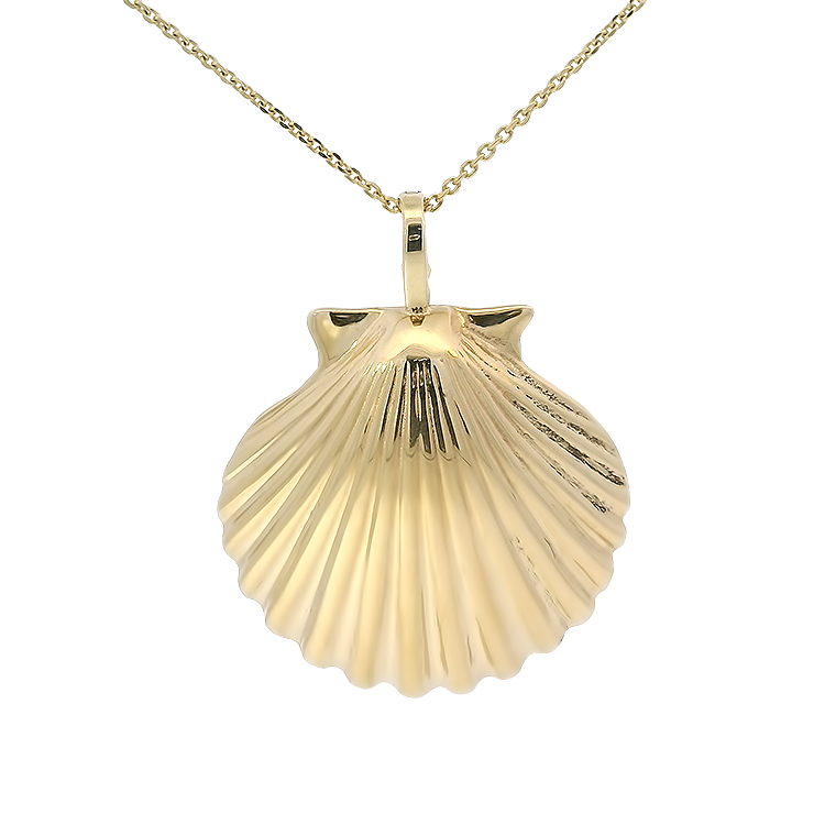 PAGE Estate Necklaces and Pendants Estate 14k Yellow Gold Scallop Shell Pendant