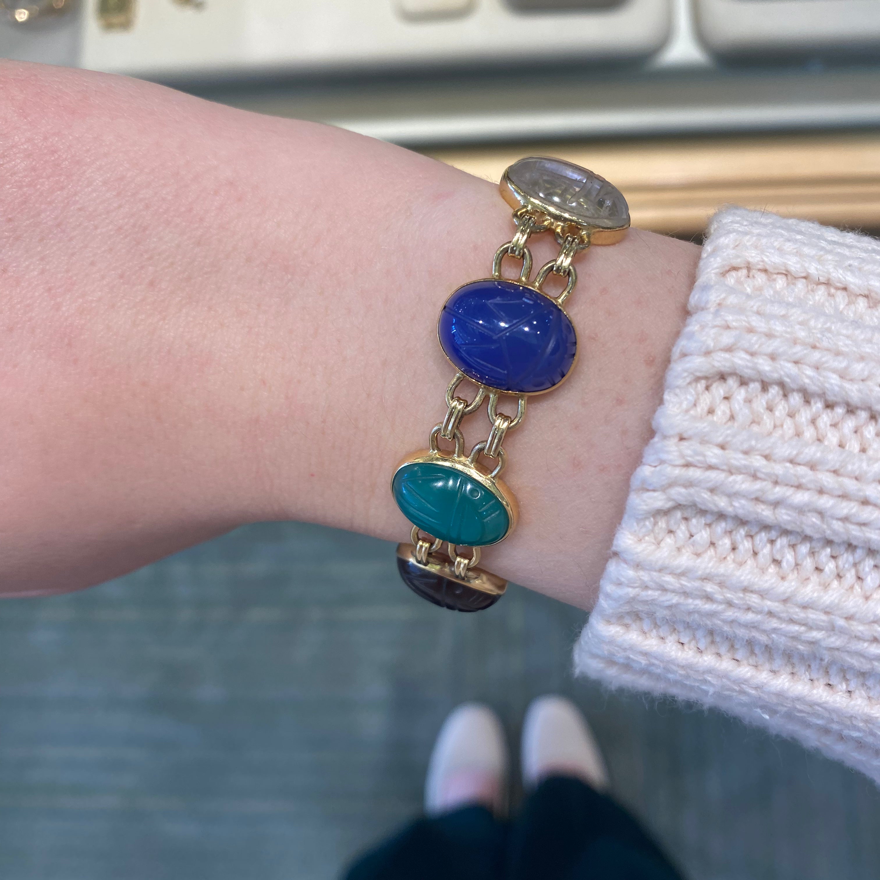 PAGE Estate Bracelet Estate 14K Yellow Gold Scarab Bracelet