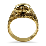 PAGE Estate Men's Jewelry Estate 14K Yellow Gold Scarab Diamond Ring 10