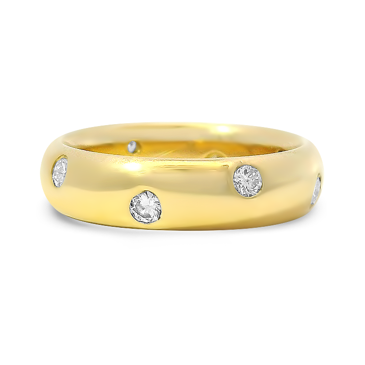 PAGE Estate Ring Estate 14K Yellow Gold Scatter Diamond Band