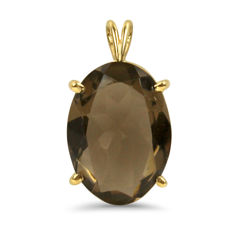 PAGE Estate Necklaces and Pendants Estate 14k Yellow Gold Smoky Quartz Pendant