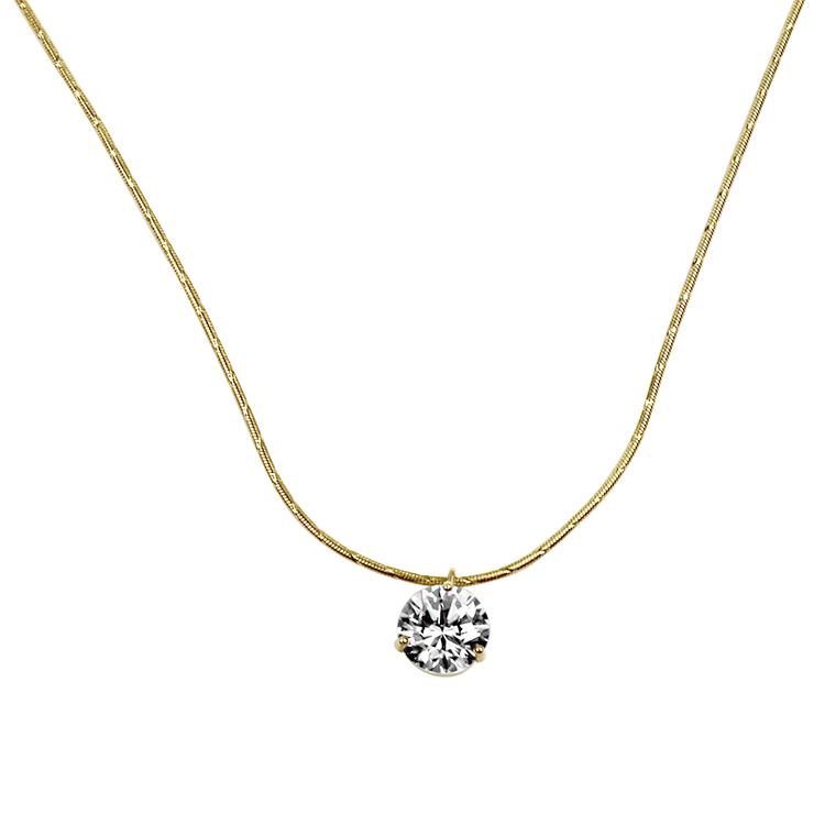 PAGE Estate Necklaces and Pendants Estate 14k Yellow Gold Snake Link Cubic Zirconia Necklace