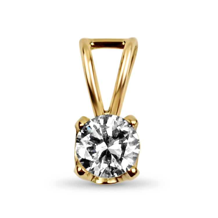 PAGE Estate Necklaces and Pendants Estate 14K Yellow Gold Solitaire Diamond Pendant