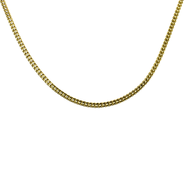 PAGE Estate Necklaces and Pendants Estate 14k Yellow Gold Square Wheat Link Chain Necklace