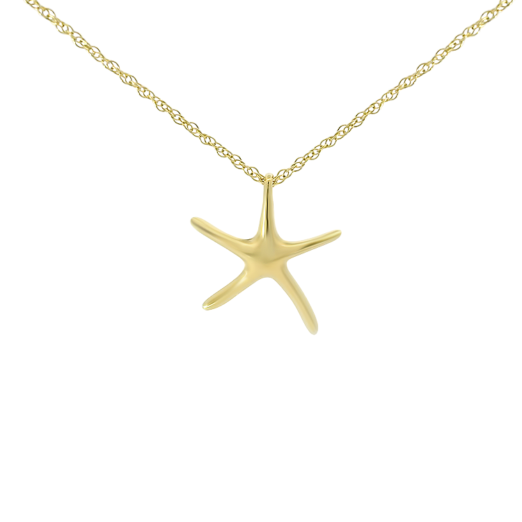 PAGE Estate Charm Estate 14k Yellow Gold Starfish Pendant Necklace