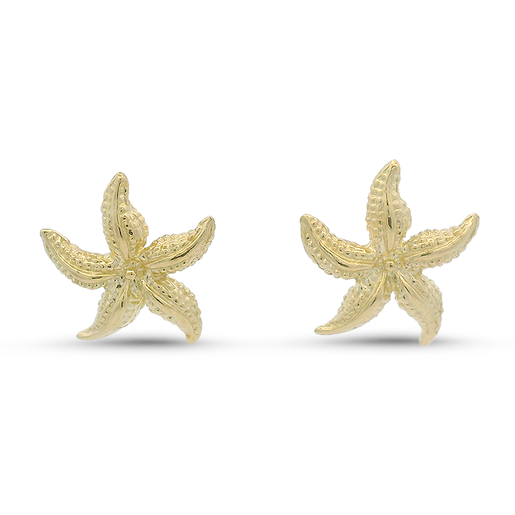 PAGE Estate Earrings Estate 14k Yellow Gold Starfish Stud Earrings