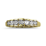 PAGE Estate Engagement Ring Estate 14K Yellow Gold Step Design Diamond Ring 7.25