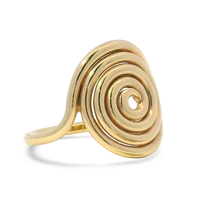 PAGE Estate Ring Estate 14k Yellow Gold Swirl Ring 6